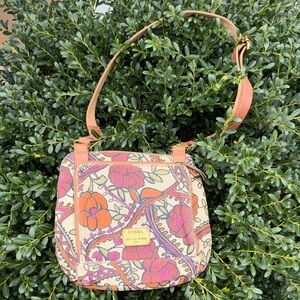Fossil multicolor floral canvas crossbody messenger hobo organizer bag